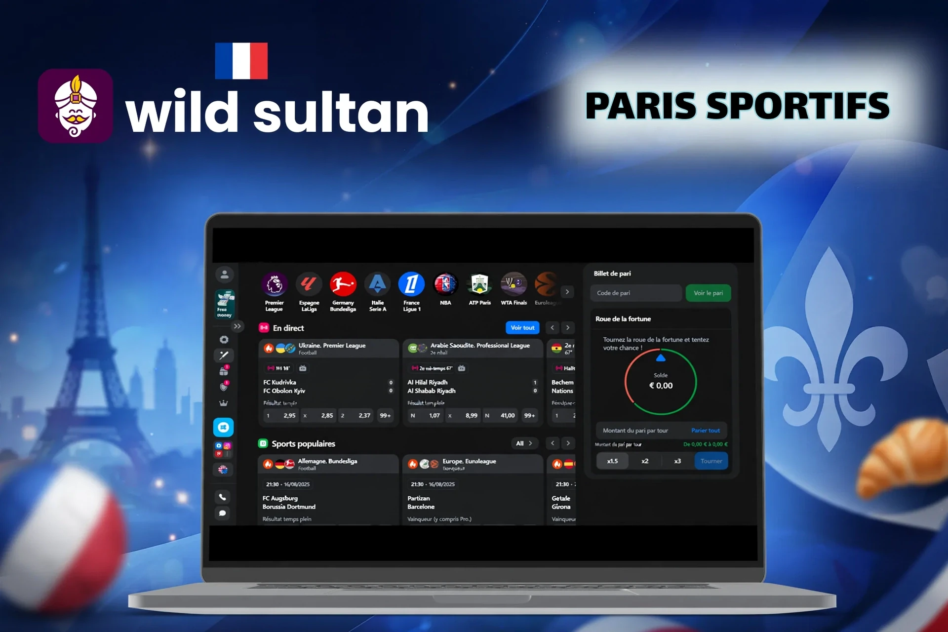 Bookmaker avec des marchés de paris sur le cricket, le football et d'autres sports pour les utilisateurs français.