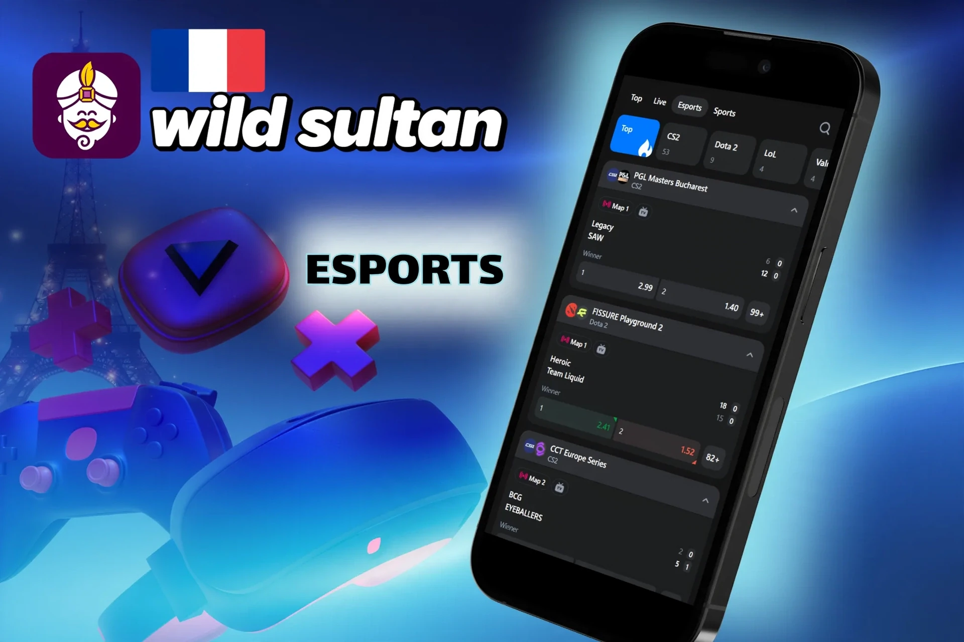 Disciplines esports et tournois disponibles pour les paris sur la plateforme Casino Night.